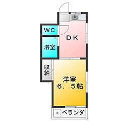 ハイツ田中 1DKの間取図画像