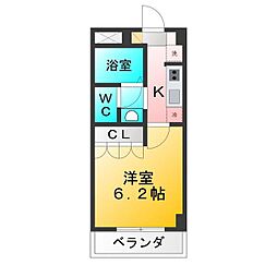 グリーンステージ 1Kの間取図画像