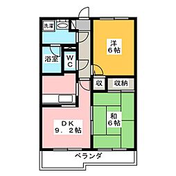 グランドゥール上石神井 2DKの間取図画像