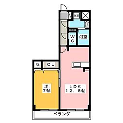 ベース・ブリッジ 1LDKの間取図画像