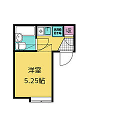 緑樹館 ワンルームの間取図画像