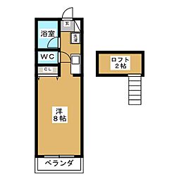 ラ・ムラージャ 2階1Kの間取り
