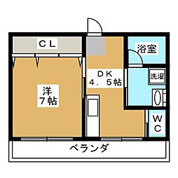 グレース東町 1DKの間取図画像