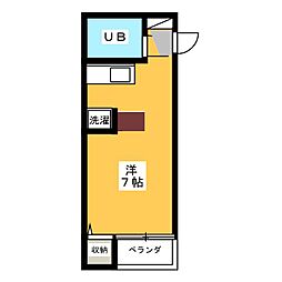 吉祥寺プラムコート ワンルームの間取図画像