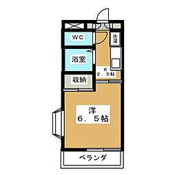 メゾン牧浦 1Kの間取図画像