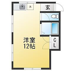 K・HOUSE ワンルームの間取図画像