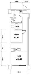 松庵ハイム 1LDKの間取図画像