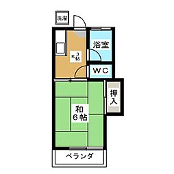 メゾンドソレイユ 1Kの間取図画像