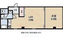 フェリーチェおかむら 2階1LDKの間取り
