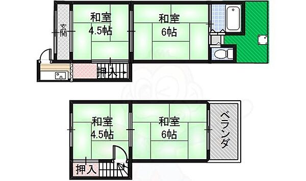 太秦北路町貸家 ｜京都府京都市右京区太秦北路町(賃貸一戸建4K・1階・48.00㎡)の写真 その2