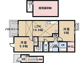 京都府京都市右京区嵯峨大覚寺門前六道町（賃貸アパート2LDK・2階・57.21㎡） その2