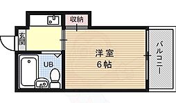 コーポマツモト 3階1Kの間取り