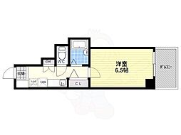 ヌフジャラン御前 7階1Kの間取り