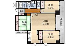 メゾン油小路 2階3LDKの間取り