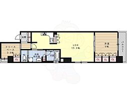 リーガル京都烏丸東 4階1SLKの間取り