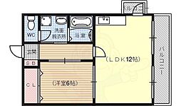 メゾン醒ヶ井 1階1LDKの間取り