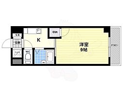 ラフィーネ四条堀川 3階1Kの間取り