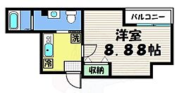 フラッティ千本寺之内 2階1Kの間取り