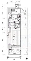 エストゥルース京都 4階1Kの間取り