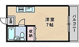 エルモハイツ 2階ワンルームの間取り