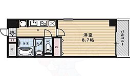 カノン雁金 5階1Kの間取り