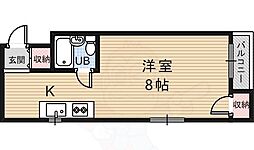 メゾン・ド・ノース 2階1Kの間取り