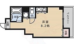 ファーストコート七条烏丸 2階ワンルームの間取り