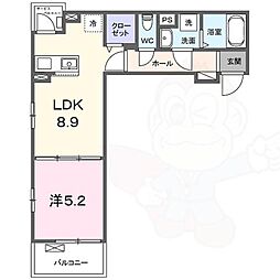 ForzaDK3 3階1LDKの間取り