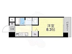 セトル寿 5階1Kの間取り
