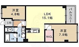 イヌイ星の子ハイツ 5階2LDKの間取り