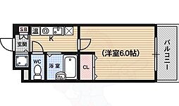 なかよしマンション四条大宮 5階1Kの間取り