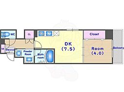 ベラジオ雅び京都円町駅前 2階1DKの間取り