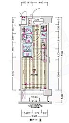 ソルテラス京都JUJO薫 7階1Kの間取り