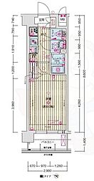 ソルテラス京都JUJO薫 6階1Kの間取り