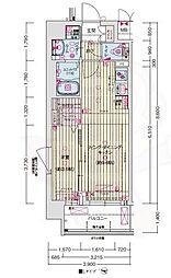 ソルテラス京都JUJO薫 5階1LDKの間取り