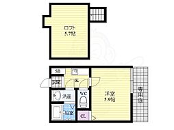 ロフティ四条大宮 1階1Kの間取り