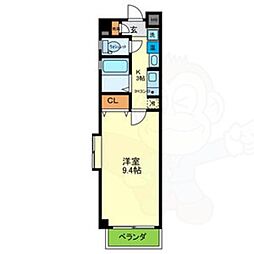 阪急嵐山線 上桂駅 徒歩9分の賃貸マンション 5階1Kの間取り