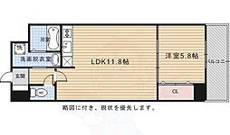 エリーフラッツ梅ノ宮 3階1LDKの間取り
