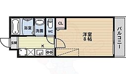 アークリード下天神 3階1Kの間取り
