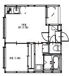 S＆L花園 1階1LDKの間取り