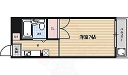 ロイヤルテラス佳欧留 4階1Kの間取り