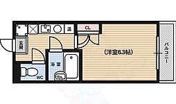 ヴィラソレイユ 2階1Kの間取り