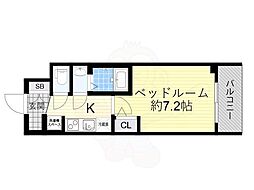 京都市上京区革堂前之町マンション 1Kの間取図画像