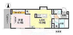 D-ROOM壬生森町 3階1LDKの間取り