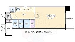 プレサンス京都三条響洛 5階ワンルームの間取り