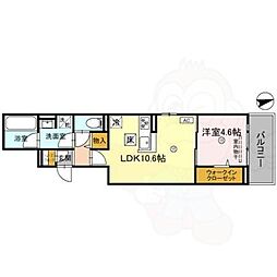 Hermanos del espacio 2階1LDKの間取り