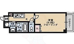 クリスタルグランツ京都御所北 1階1Kの間取り