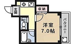グリーンヴィレッジ烏丸 1階1Kの間取り