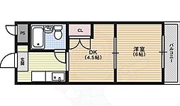 グランパニエ 3階1DKの間取り