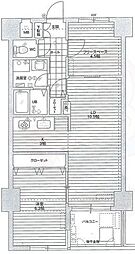 シンフォニー四条河原町 3階2LDKの間取り